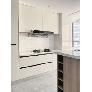Modern Kitchen Cupboard Melamine Kitchen White Lacquer Chinese Furniture