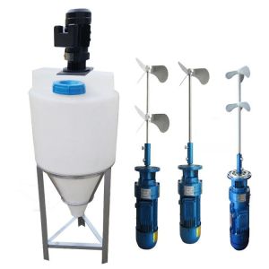 White Cone Bottom Plastic Mixing Tank With Agitator 1500L Poly Mixing Tanks