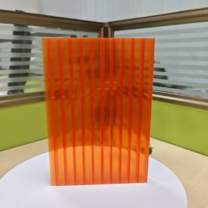 Temperature Resistant 16mm Orange Polycarbonate Hollow Sheet From -40 Deg C To