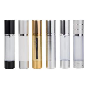 China Aluminum Cap Airless Cosmetic Bottle ABS Airless Pump Spray Bottle on sale