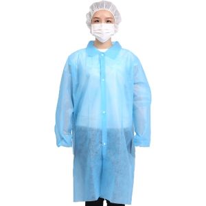 OEM Service Acceptable Multiple Color Option Disposable Lab Coat with Knitted