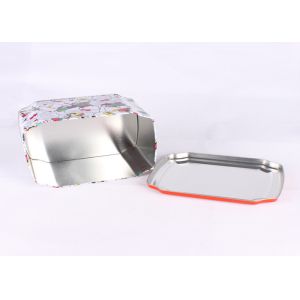 Metal Cookie And Biscuits Packaging Gift Tins Tinplate Material Type CMYK
