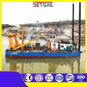 Professional 39-65m Hydraulic Anchor Boom Cutter Suction Dredger with Deck Crane