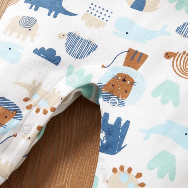 New Long Baby Creeper One Piece Baby Snap Baby Cotton With Printing Newborn Boys Girls Bodysuit Wholesale