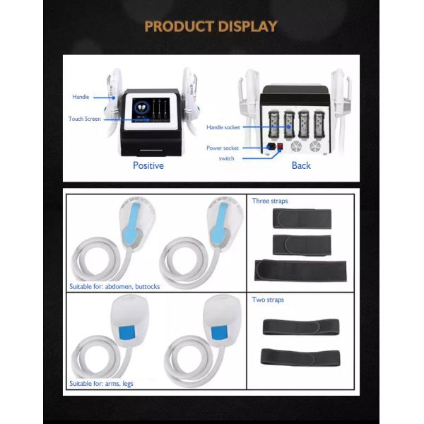 Black Slimming Beauty Machine 3000W Muscle Build Body Contouring Dual Handles