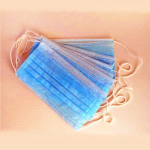 Medical use 3 Ply Non-woven Disposable Face Mask blue color 20pcs per box with