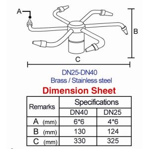 1m Water Spray 150Kpa SS304 Fountain Jet Nozzle