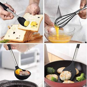 Meltproof Stainless Steel And Silicone Cooking Utensils Heat Resistant