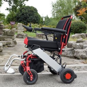 Foldable Motorized Folding Electric Wheelchair 6 km/hr Lightweight