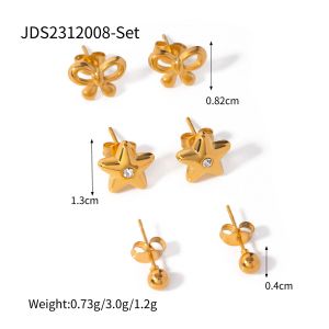 【 HydroTi]】Europe and the United States hot stainless steel zirconia earrings