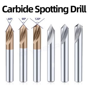 TiN Coating CNC Spot Drill Bits Diameter 4 6 8 10mm For Stainless Steel Aluminum