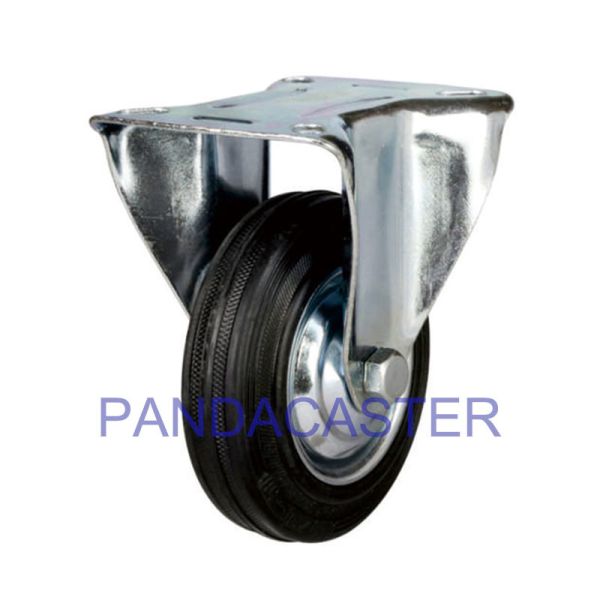 Buy Industrial Rigid Caster , 4 Inch Black Rubber 4 Inch Castor Wheels For Carts at wholesale prices