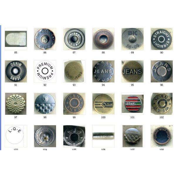 wholesale Custom Logo 17MM 20MM Iron Stainless steel Brass Jeans Button Bottons