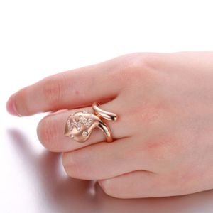 18K Rose Gold Diamonds Drop Pendant Earrings Ring Jewelry Set (GDSET004)