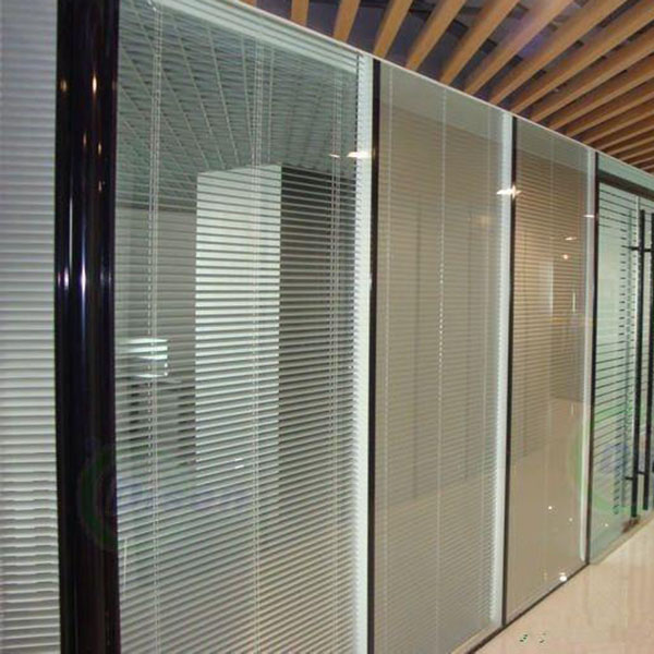 Mineral Magnetic Glass Partition Walls Hollow Glass Blinds 800mm Width