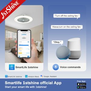 1stshine LED Ceiling Fan Smart Remote and 6 Speeds Ideal for Low Ceiling