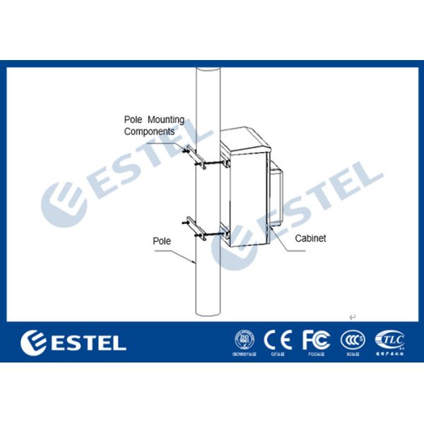 Pole Mount Outdoor Electronic Equipment Enclosures IP55 Including 13U 19" Rack