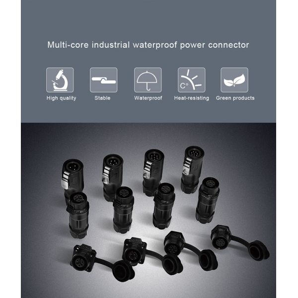 CNLINKO M12 8pin Socket Ip68 Waterproof Power Connector for LED Screen Signal Supply Circular Lighting Plastic Metal Connectors