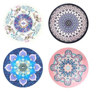 China Outdoor exercise light weight natural rubber microfiber 4 mm suede yoga mat custom foldable round travel yoga mat on sale