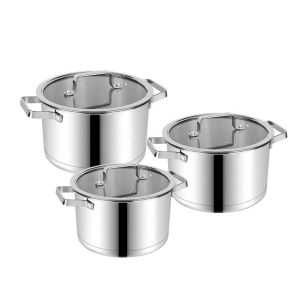 High Quality Kitchenware 6 Pcs Stainless Steel Soup Pot Set Cookware Set With