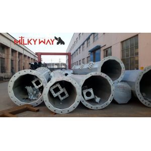 Q345 Steel Monopole Tower for Telecom 18m-30m Hot Dip Galvanized