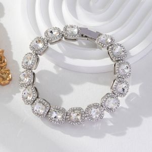 Hot Sale 12mm Square CZ Stone Tennis Cuban Chains Necklace