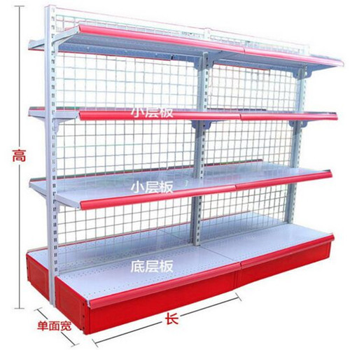 Buy Double Sided Wire Mesh Panel Store Shelf / White Storage Baskets SGS ISO at wholesale prices