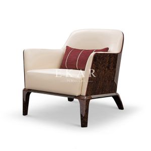 Wooden Leisure Living Room Modern Arm Chair with Ottoman