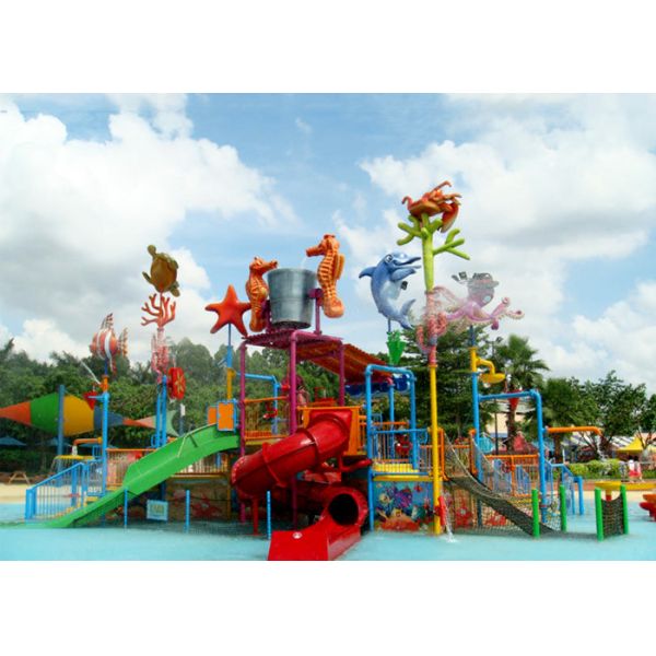 Mini Interactive Lanes Water Slide Construction Water Park Swimming Pool