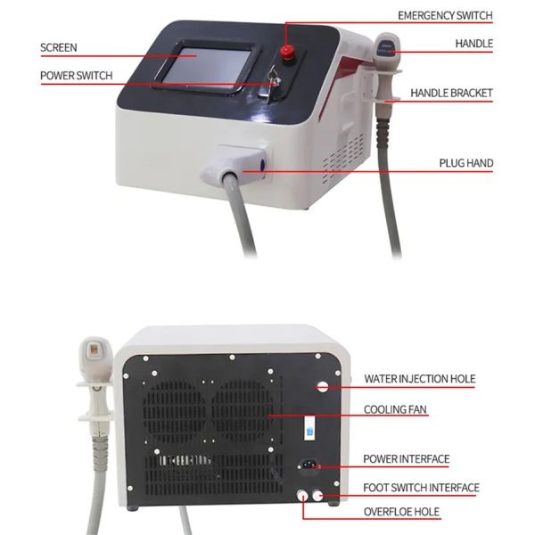 Portable Effective Painless 808 Diode Laser Hair Removal For Beauty Salon