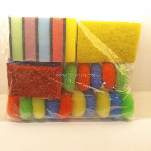 Cleaning Set/plastic ,sponge,nylon,non-scratch Scourer for Kitchen Dish