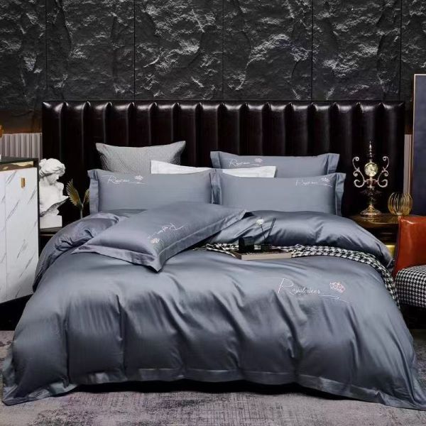 100S Egptian Cotton Embroidery Duvet Cover Bedding Set Home Textile Product Customized Size