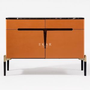 Walnut Italian Design Dining Room Furniture Marble Top Modern Sideboard