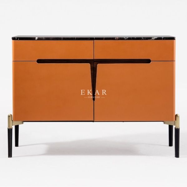 Buy Walnut Italian Design Dining Room Furniture Marble Top Modern Sideboard at wholesale prices