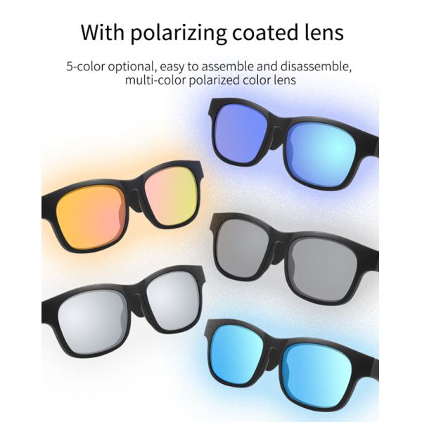 Noise Cancelling BT5.0 Bluetooth Earphone Glasses Smart Audio Glasses For Music