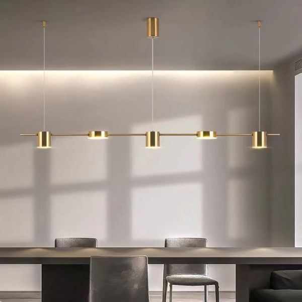 6 Heads Suspension Lighting Black Brass Home dimmable led pendant lights