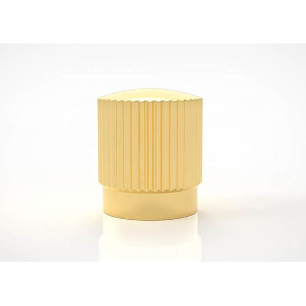 Luxury Zamac Creative Vertical Stripe Style Perfume Bottle Cover 15Mm Gold Metal