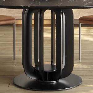 Round Ceramic Marble Birdcage Shape Stainless Steel Marble Dining Table