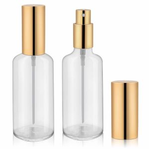 Anodized Aluminum Fine Mist Spray Bottle 50ml Glass Pump Dispenser