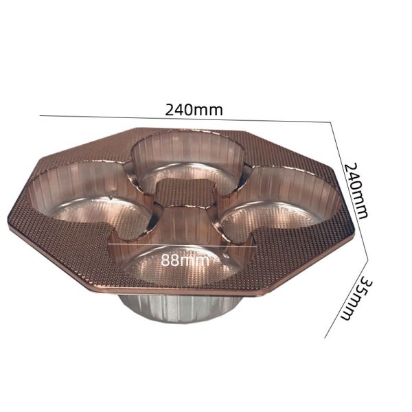 Custom Rose Gold 4-Cell APET Food Grade Tray