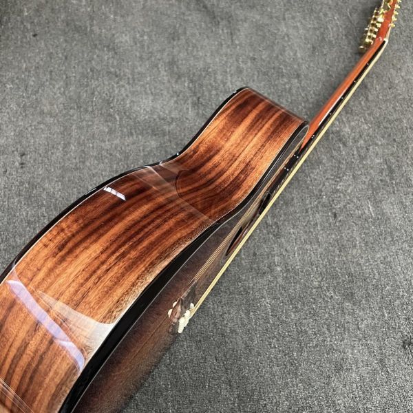 Custom 6 Strings Hawaiian KOA Top Solid Hawaiian Koa Back Sides Mahogany Neck Ebony Fretboard Cutaway K24ce Acoustic Guitar