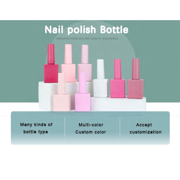 Top Quality Custom 5ml 8ml 10ml Matte Glossy Black White Empty Gel Nail Polish Glass Bottle With Cap Nail Supplies Factory