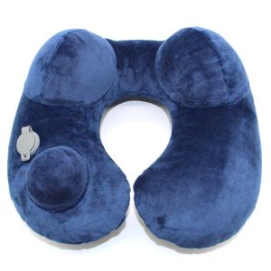 Home Camping Inflatable Travel Pillow , Soft Velvet Airplane Neck Pillow
