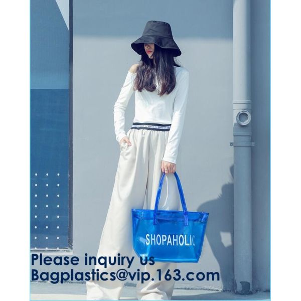 Beautiful Plastic PVC Beach Bag Clear Travel Cosmetic Bags, Fashion Clear PVC Beach Bag, Vinyl Plastic Bag, Envelope Clu