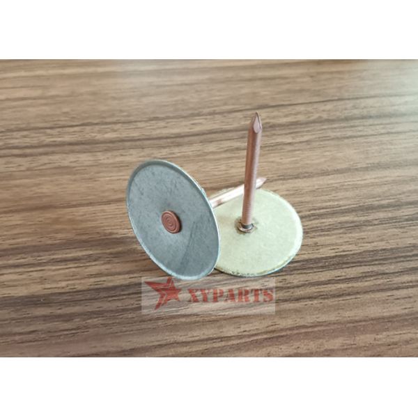 12ga Copper Plated Mild Steel Cupped Head Insulation Weld Pins For Hvac System