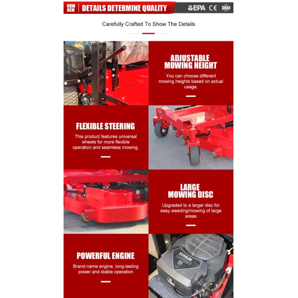 China Manufacture Commercial Zero Turn Mower Autonomous Sickle Bar Lawn Mower Remote Control Slope Mower Professional for Sale