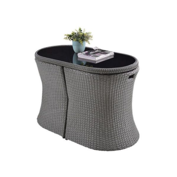 Indoor Outdoor Patio Rattan Bistro Dining Set Balcony Chair Leisure Space Saving