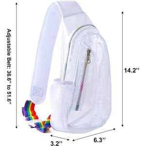 Clear Sling Bag, Stadium Approved Clear Bag, Transparent Chest Daypack for