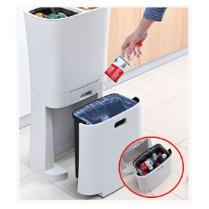 18L/36L Custom Recycling Double Bucket Three Compartments Sorted Trash Bin