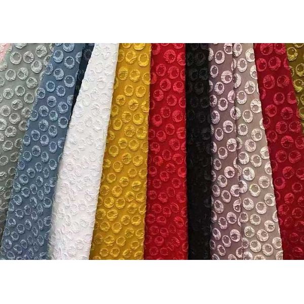 Embossing Pattern 145cm Upholstery Jacquard Fabric Embroidered Anti Mildew